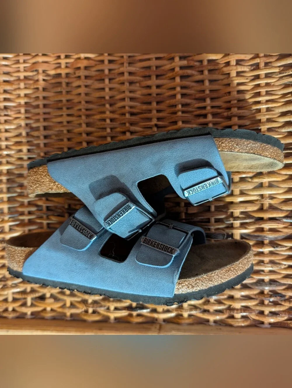 Birkenstock Arizona Slide Sandal Kids 3 - 3.5 Color: Elemental Blue